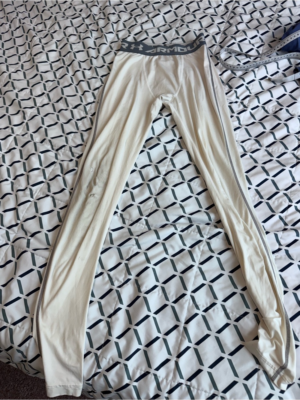 Under Armour White Compression with Grey Waistband